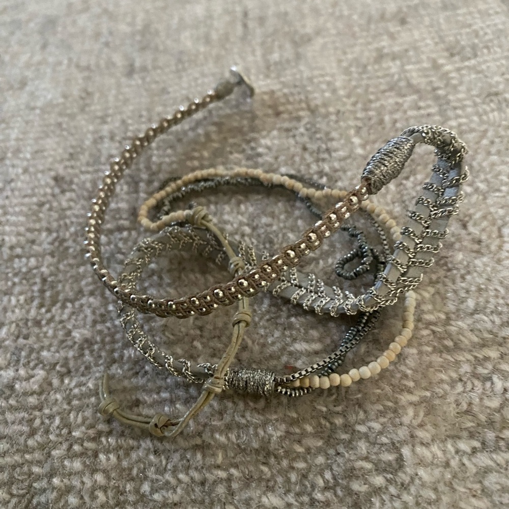 Stella & Dot silver Bohemian Beaded Wrap Bracelet
